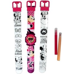 "Orologio da Polso Digitale Disney Minnie: Personalizza il Tuo Stile con 2 Cinturini Colorabili e 4 Pennarelli!"