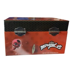 Disney Miraculous Ladybug – Carillon Portagioie Musicale con Specchio | Scatola Portagioie per Bambine 15x15x9 cm