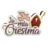 Centro Tavola Cresima Polistirolo Personalizzato Mitra Colomba Glitter Rosa 42x25 cm
