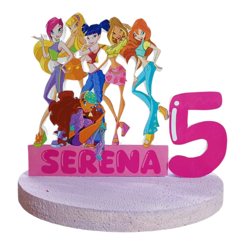 Sagoma 3D Winx Club Personalizzata con Nome e Età – Centro Tavola Scenografico in Polistirolo Decorazione Festa Compleanno