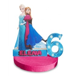 Centrotavola 3D Frozen Anna ed Elsa Personalizzato – Decorazione Compleanno in Polistirolo
