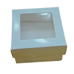Scatoline Bianche con Finestra Porta Confetti 7,5x7,5x4,5 cm – Conf.da 12 Pezzi per Bomboniere, Matrimonio, Battesimo, Comunione