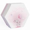 Scatola esagonale rosa Porta Confetti con 2 scomparti decoro Cerbiatto Rosa cm 8x8x4 – 20 pz-