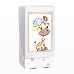 Scatoline Porta Confetti con Giraffa Celeste Scatola Fai Da Te 4X4X8.5 Conf. 20pz Nascita Battesimo