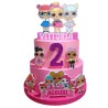 Torta personalizzata LOL Surprise con nome e età – Decorazione 3D in polistirolo glitter – Festa di compleanno bambina 40 cm