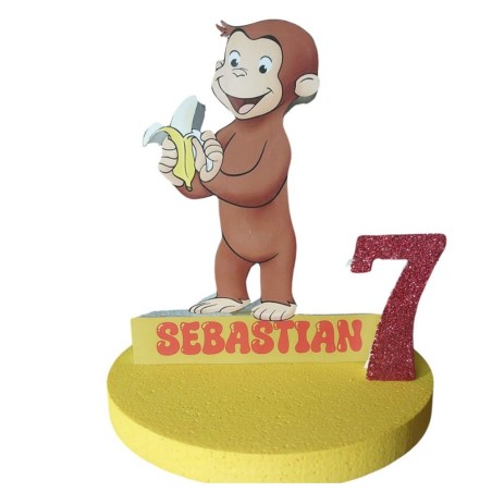Centro Tavola 3D Curioso come George - Compleanno Personalizzato