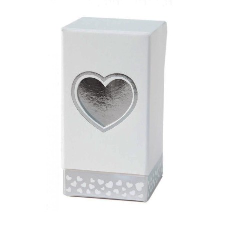 Scatoline Porta Confetti a Cuore Silver – Set Fai-da-te 20 pz, 4x4x8.5 cm