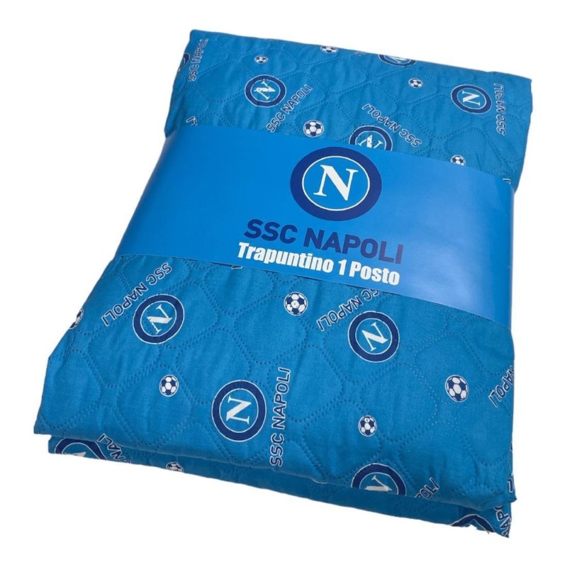 Trapuntino Singolo SSC Napoli microfibra Copriletto Prodotto Ufficiale cm 170 x 270 Idea Regalo