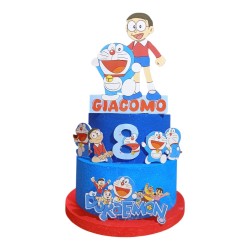 Torta Scenografica Bambini di Doraemon in Polistirolo Personalizzabile Nome e Numero