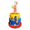 Torta Scenografica Curioso Come George in Polistirolo - Personalizzata con Nome ed Età - Decorazione Compleanno Bambini 65 cm