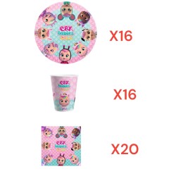 Coordinato per Feste Compleanno Cry Babies Kit Party Bambini Festa e Party