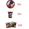 Coordinato per Feste Compleanno Miraculous Disney Lady Bugs Kit Party Bambini Festa e Party