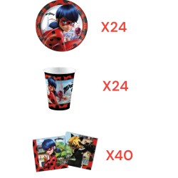 Coordinato per Feste Compleanno Miraculous Disney Lady Bugs Kit Party Bambini Festa e Party