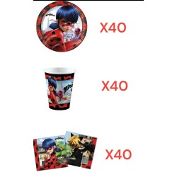 Coordinato per Feste Compleanno Miraculous Disney Lady Bugs Kit Party Bambini Festa e Party