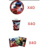 Coordinato per Feste Compleanno Miraculous Disney Lady Bugs Kit Party Bambini Festa e Party