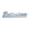 Scritta Polistirolo Battesimo con Base in 3D Celeste cm65 - Decorazione Centro Tavola