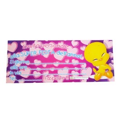 BIGLIETTO INVITI DI COMPLEANNO DEI BABY LOONEY TOONS TWEETY