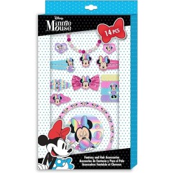 Set accessori per capelli 14pz Minnie Disney Cerchietto fermaglio bracciale Anello Idea Regalo