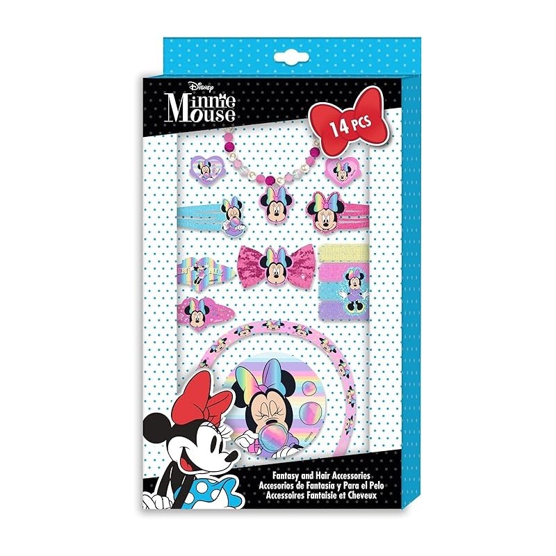 Set accessori per capelli 14pz Minnie Disney Cerchietto fermaglio bracciale Anello Idea Regalo
