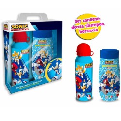 Set Regalo Sonic Bambino – Gel Doccia & Shampoo 300 ml + Borraccia Alluminio 500 ml – Idea Regalo Originale