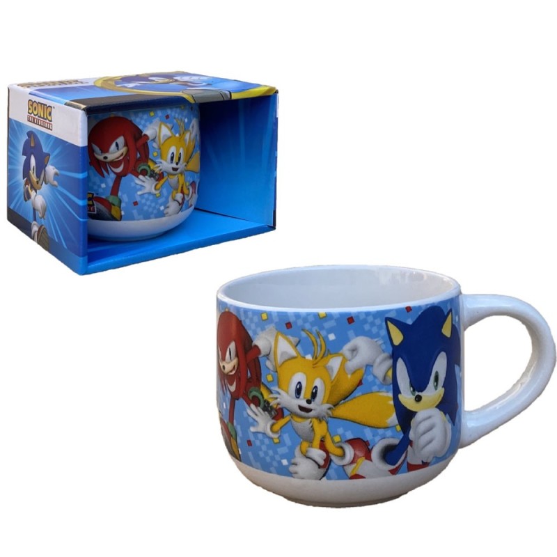 Tazza Larga Jumbo Sonic 380ml in Ceramica – Tazzone Colazione Microonde e Lavastoviglie – Idea Regalo