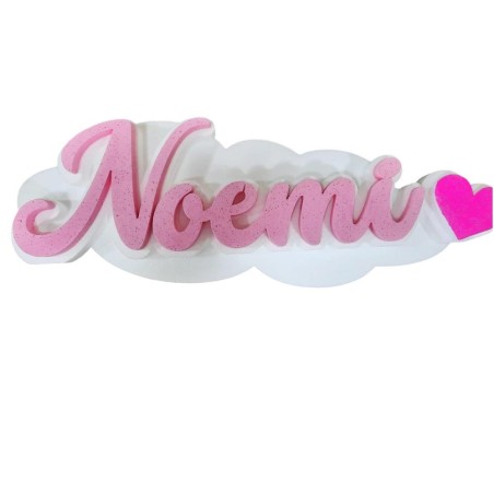 Nome Personalizzato con Cuore in Polistirolo – Decorazione Tavolo e Parete 60 cm per Compleanno, Matrimonio