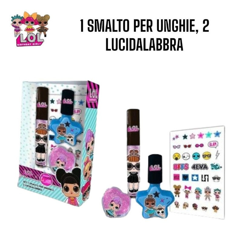 Smalto per Unghie con 2 lucidallabra L.O.L. Surprise Accessori Moda Idea Regalo Bambina