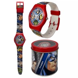 Orologio Analogico Avengers Marvel con Scatola in Latta – Idea Regalo Bambino