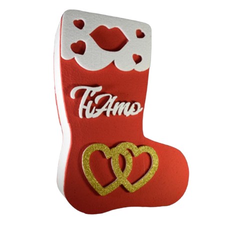 Calza Befana in Polistirolo 3D Scatola contenitore Ti Amo 40x27x13 Porta Caramelle Cioccolatini ecc...