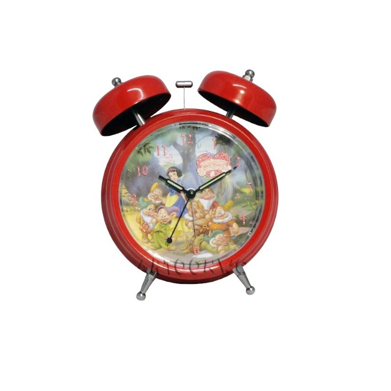 Orologio Sveglia in Metallo a Campana Biancaneve e Sette Nani Disney cm16