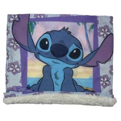 Scaldacollo Stitch Disney in Pile Termico con Coulisse – Sciarpa Leggera Bambina Multifunzione 25x22 cm