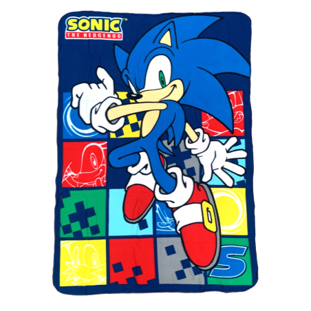 Plaid Coperta Pile Bambini Sonic The Hedgehog Disney 100x150 cm – Morbida e Calda Idea Regalo
