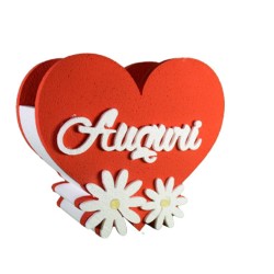 Centro Tavola Cuore Polistirolo 22x20x10cm Portaconfetti Portacaramelle per Feste Eventi