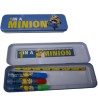 Set Cancelleria Minions – Astuccio in Latta con Matita, Righello e Pennarelli Colorati | Idea Regalo Scuola e Fine Festa