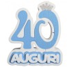 Numero 40 in polistirolo con scritta "Auguri" e coroncina Decorazione centrotavola compleanno 40 anni – 33x33x6 cm