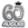 Numero 60 in polistirolo con scritta "Auguri" e coroncina Decorazione centrotavola compleanno 60 anni – 33x33x6 cm