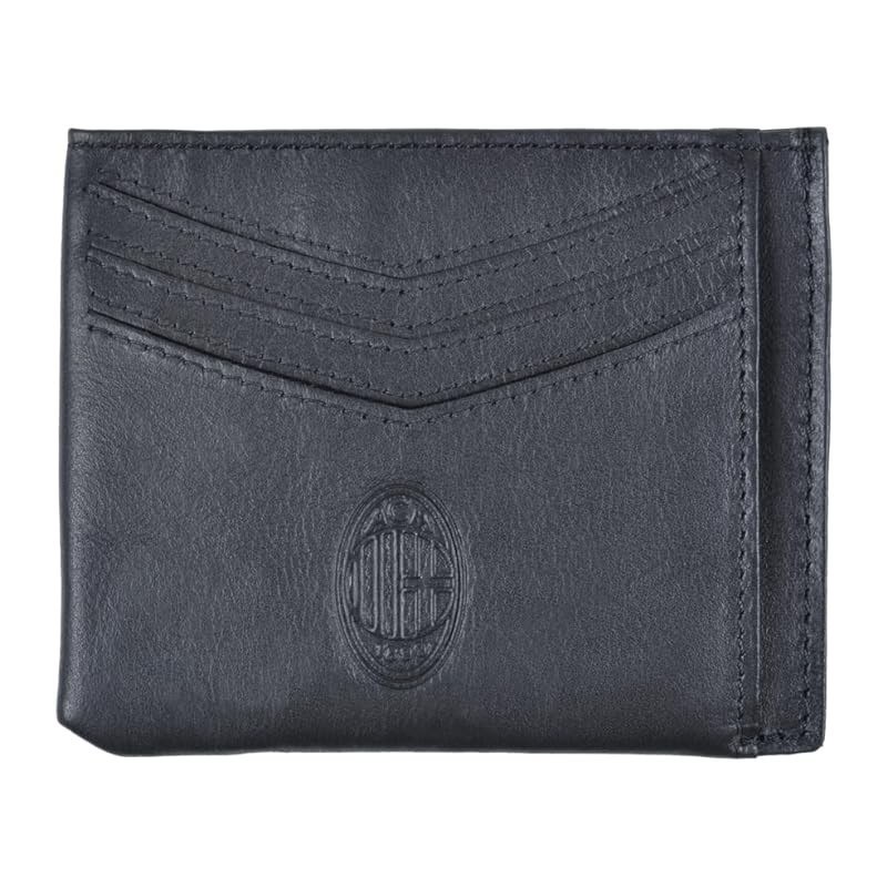 Portafoglio Uomo AC Milan in Vera Pelle con Porta Carte - Scatola Regalo Ufficiale AC Milan