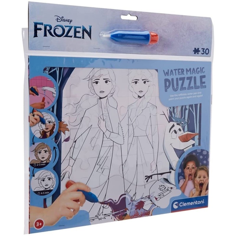Clementoni Magic Puzzle ad Acqua Frozen II Disney – Puzzle Bambini 30 Pezzi 38x30 cm con Pennarello Magico Idea Regalo
