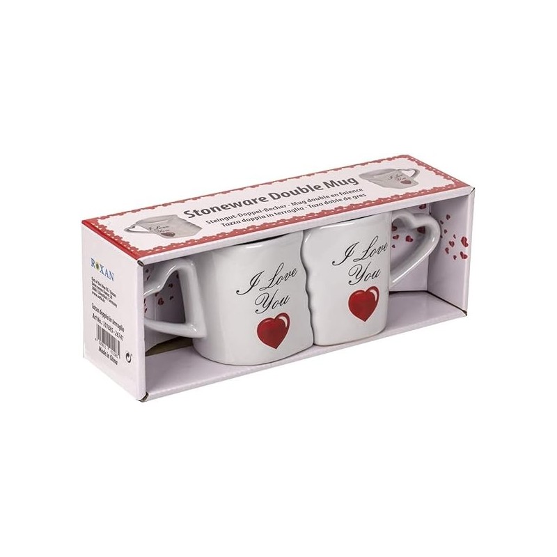 Tazze unite con manici Cuore I Love You pz-2 Idea Regalo San Valentino