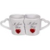 Tazze unite con manici Cuore I Love You pz-2 Idea Regalo San Valentino