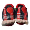 Pantofola Pelouche Sagomate Piedone I Love Rosso Nero Uomo Ciabatte Uomo Invernale da Casa Antiscivolo con Suole Morbide Comode
