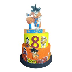Torta Scenografica Dragon Ball Z Personalizzabile con Nome e Numero - Decorazione per Compleanni e Eventi Speciali