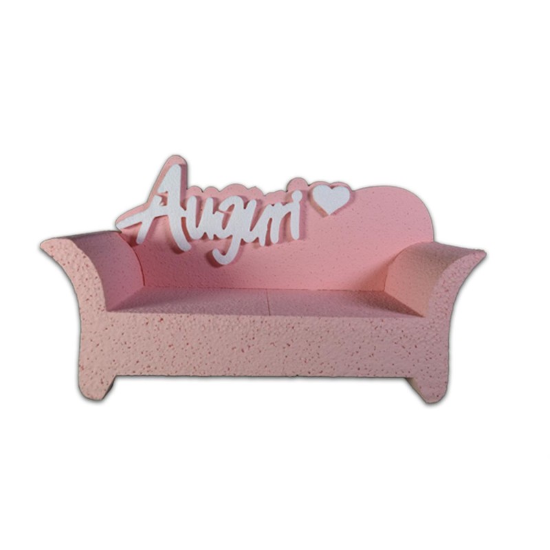 Divano Rosa Mamma con Cuori in Polistirolo 31x15x12 cm Centrotavola festa Decorazione