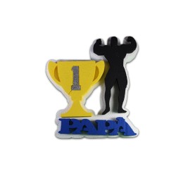Coppa Papà con Silhouette in Polistirolo 33x30x6 cm Centrotavola festa del Papà Decorazione