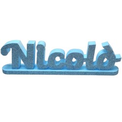 Nome Personalizzato 3D in Polistirolo Glitterato – Decorazione Compleanno e Eventi – Centro Tavola 60 cm Personalizzabile
