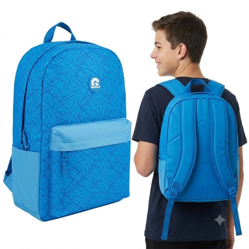 Zaino Baggy Blu – Zaino Leggero e Capiente per Scuola, Viaggi e Tempo Libero (40x32x15 cm)