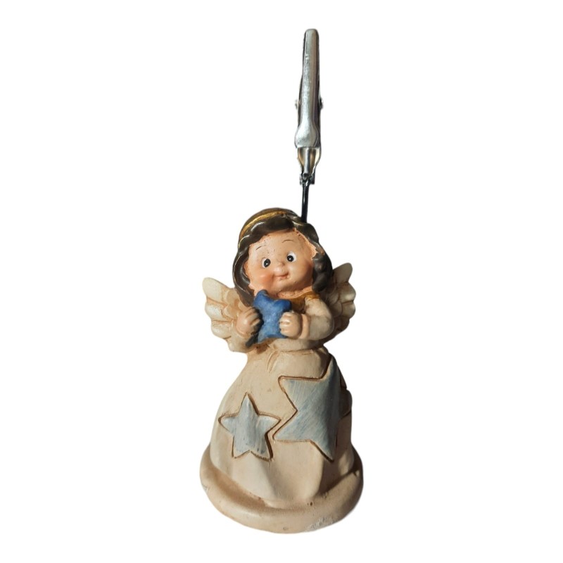 Portafoto-clip-Angioletto Con Stella Porta-memo-Segna-Posto Bomboniera -8X7cm-