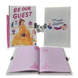 Diario Segreto Belle Disney "La Bella e la Bestia" – Set con Lucchetto e Penna – 18x13 cm