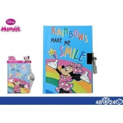 Diario segreto Minnie Disney con lucchetto idea Regalo Fine Festa Bambina 10x14cm