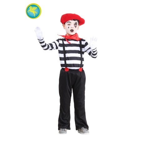 Vestito Carnevale da Mimo Bambino Costume Travestimento Mascherato